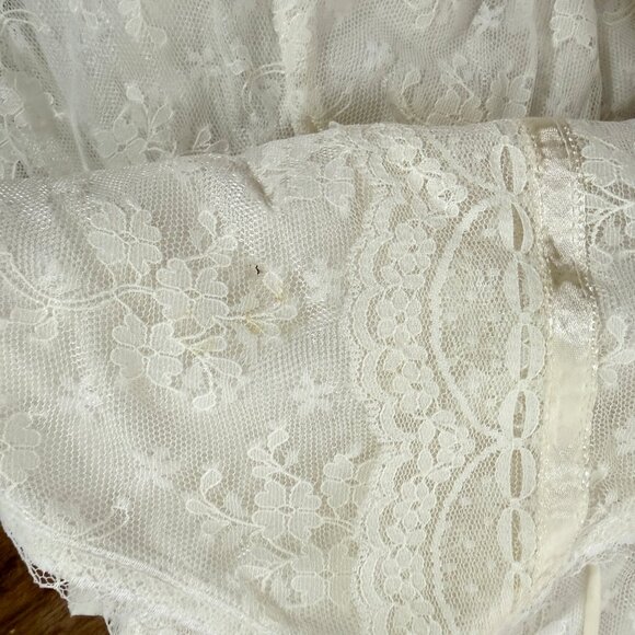 Vintage Jessica McClinktock Lace Drop Waist Slip Maxi Dress Ethereal Coquette S - Picture 10 of 12